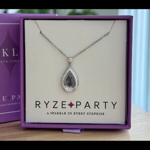 Silver Necklace with Multicolor Pendant